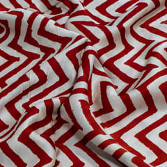 Maroon Color Modal Satin Printed Fabric