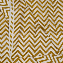 Mustard Color Modal Satin Printed Fabric