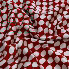 Maroon Color Modal Satin Printed Fabric