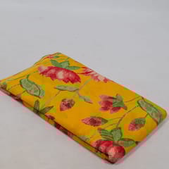 Mustard Color Cambric Cotton Printed Fabric