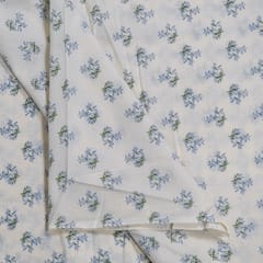 White Color Cambric Cotton Printed Fabric