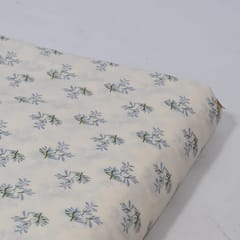 White Color Cambric Cotton Printed Fabric
