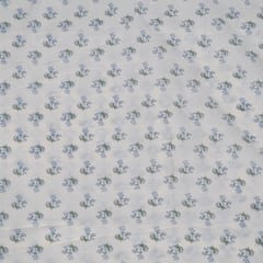 White Color Cambric Cotton Printed Fabric