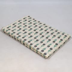 White Color Cambric Cotton Printed Fabric