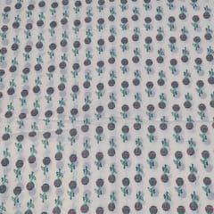 White Color Cambric Cotton Printed Fabric
