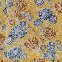Yellow Color Cambric Cotton Printed Fabric