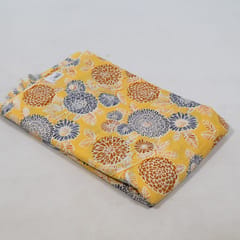 Yellow Color Cambric Cotton Printed Fabric