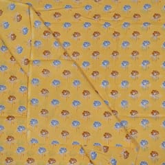 Yellow Color Cambric Cotton Printed Fabric