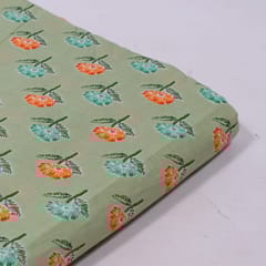 Green Color Cambric Cotton Printed Fabric