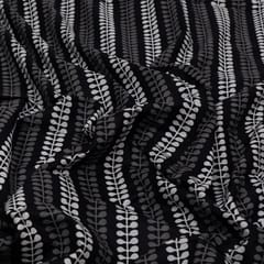 Black Color Cambric Cotton Printed Fabric