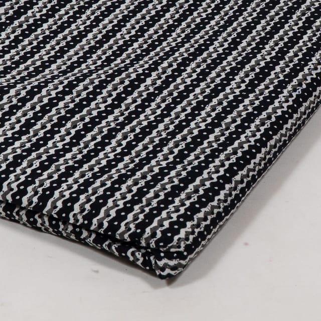 Black Color Cambric Cotton Printed Fabric
