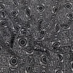 Black Color Cambric Cotton Printed Fabric