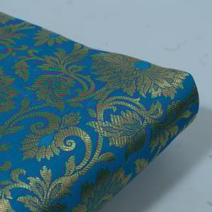 Firozi Color Satin Brocade Fabric