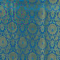 Firozi Color Satin Brocade Fabric