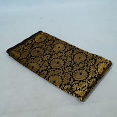 Black Color Satin Brocade Fabric