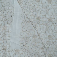 Dyeable Georgette Embroidered Fabric