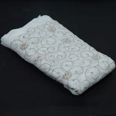 Dyeable Georgette Embroidered Fabric