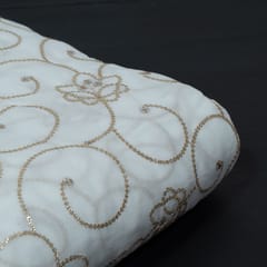 Dyeable Georgette Embroidered Fabric