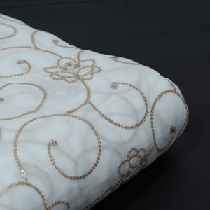 Dyeable Georgette Embroidered Fabric