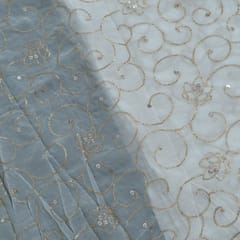 Dyeable Georgette Embroidered Fabric