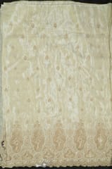 Dyeable Tissue Upada Beads Embroidered Fabric