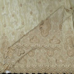 Dyeable Tissue Upada Beads Embroidered Fabric