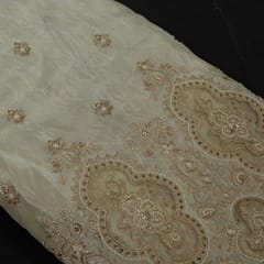 Dyeable Tissue Upada Beads Embroidered Fabric