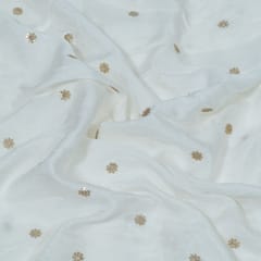 Dyeable Dola Silk Embroidered Fabric