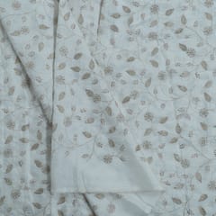 Dyeable Dola Silk Embroidered Fabric