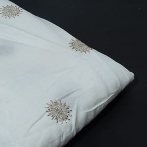 Dyeable Dola Silk Embroidered Fabric