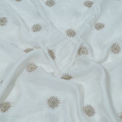Dyeable Dola Silk Embroidered Fabric