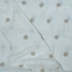 Dyeable Dola Silk Embroidered Fabric