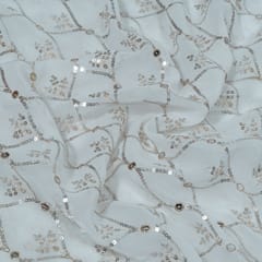 Dyeable Georgette Embroidered Fabric