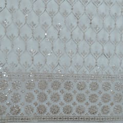 Dyeable Georgette Embroidered Fabric