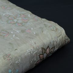 Dyeable Tissue Upada Embroidered Fabric