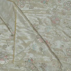 Dyeable Tissue Upada Embroidered Fabric