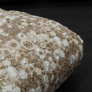 Dyeable Net Embroidered Fabric