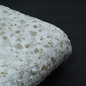 Dyeable Upada Embroidered Fabric