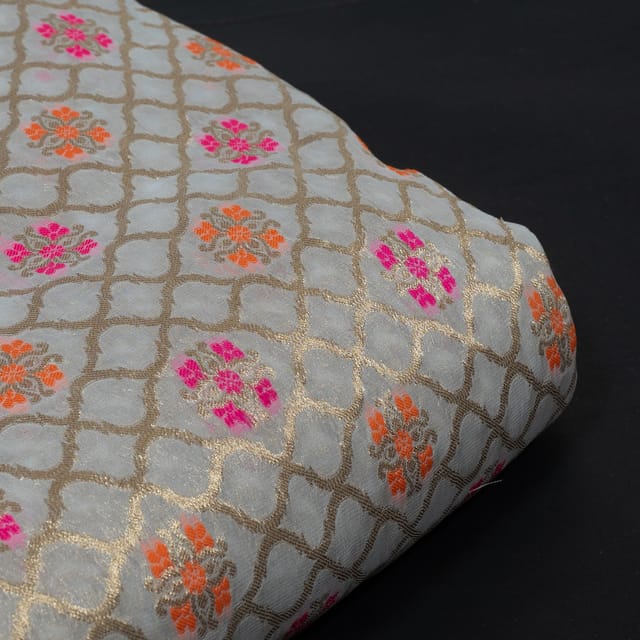 Dyeable Georgette Jacquard Fabric