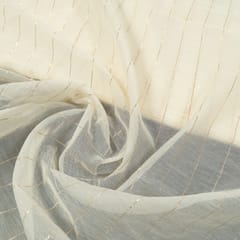 Dyeable Chanderi Zari Stripes Fabric