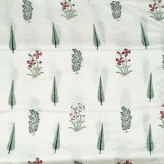 White Color Modal Satin Printed Fabric