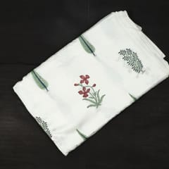 White Color Modal Satin Printed Fabric