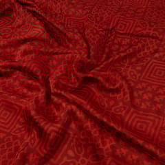 Maroon Color Modal Satin Printed Fabric