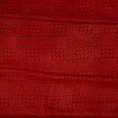 Maroon Color Modal Satin Printed Fabric