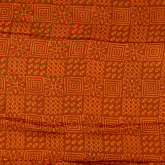 Orange Color Modal Satin Printed Fabric