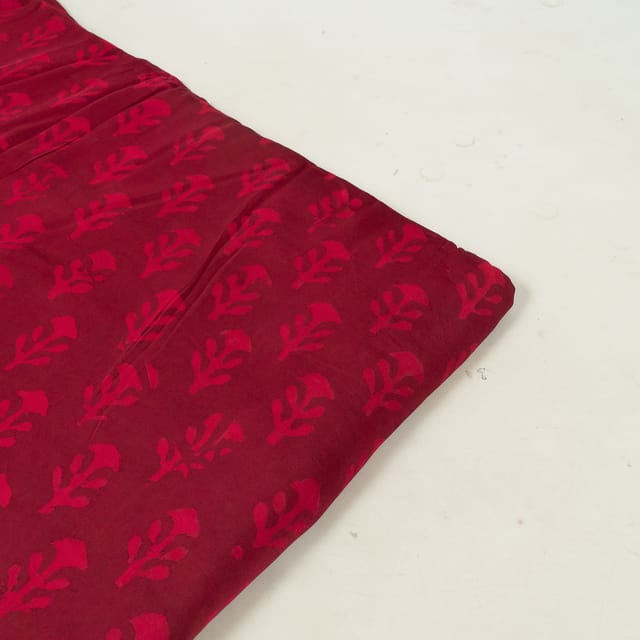 Majenta Color Modal Satin Printed Fabric