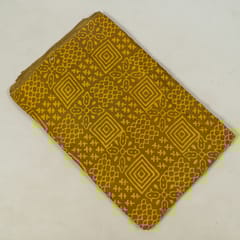 Mustard Color Modal Satin Printed Fabric