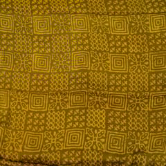 Mustard Color Modal Satin Printed Fabric