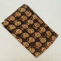 Brown Color Modal Satin Printed Fabric