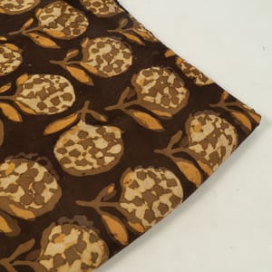 Brown Color Modal Satin Printed Fabric